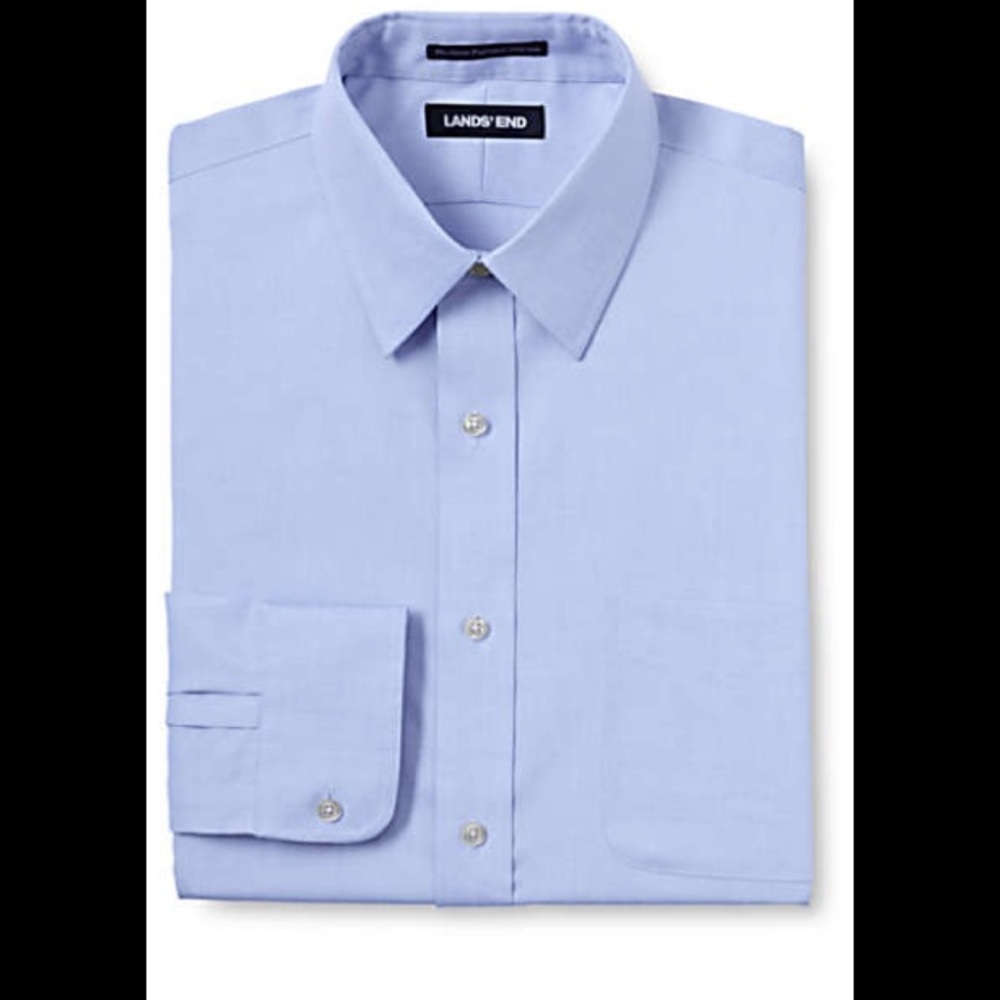 Lands End collar dress shirt 15 1/2 35